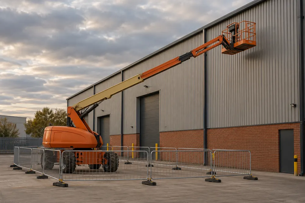 Boom Lift in a UK commercial setting